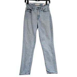 Nobody Denim Kennedy Jean Glacier Light Wash High Rise Slim Ankle Raw Hem 25